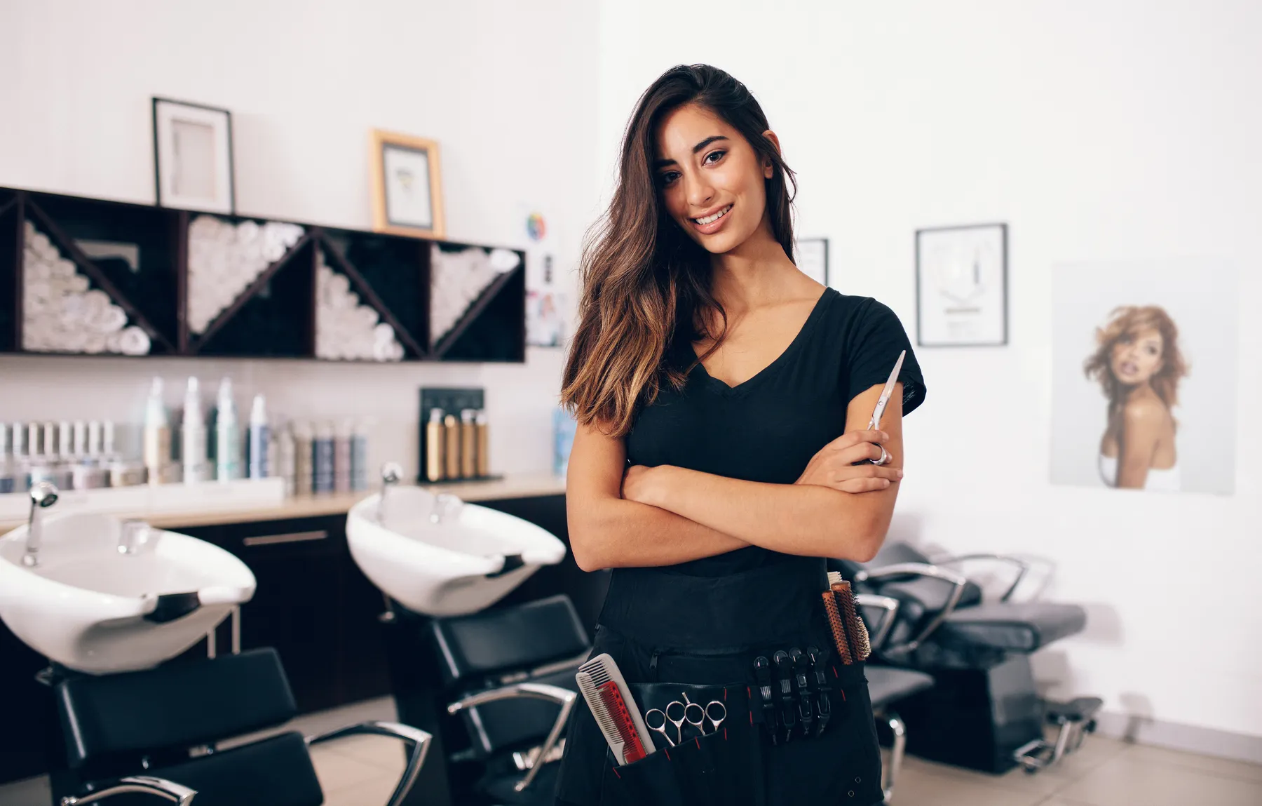 Independent stylist working with a client