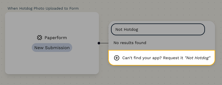 Can't find your app? Request it option in Stepper editor.
