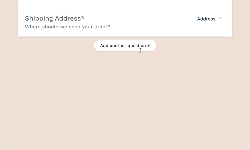 Click the Add questions icon from the plus menu on the left, or click the Add Question button below a previous question.