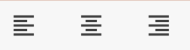 Screenshot of the left, center, and right alignment options from the Formatting Menu.