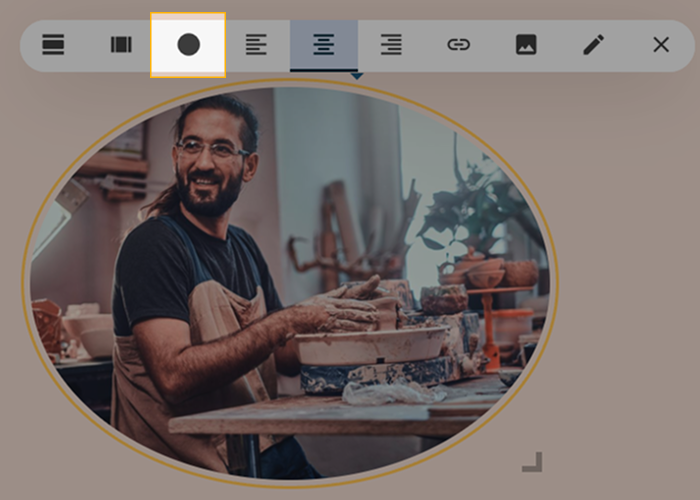 Screenshot with the Circle option highlighted.