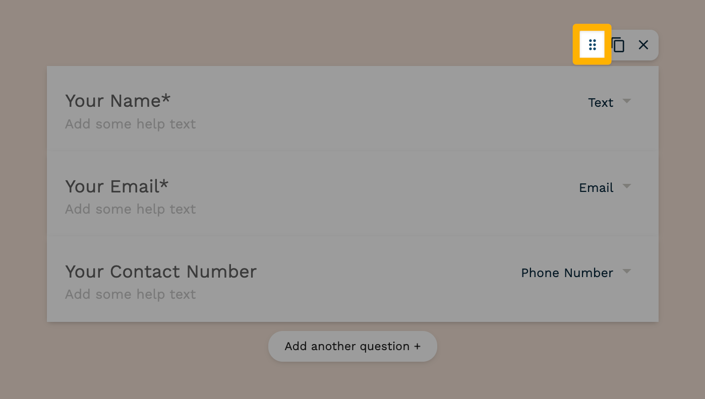 Click the move indicator and drag the group to the desired location.