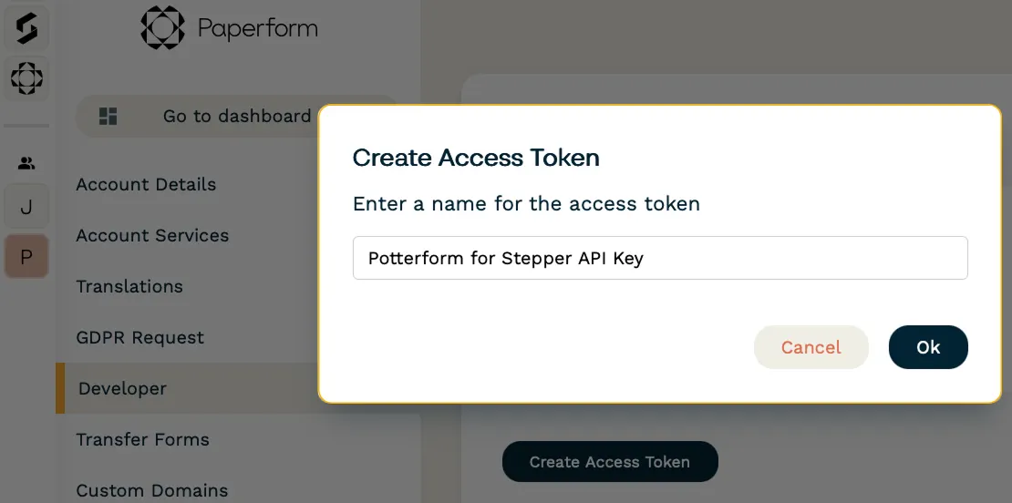 Give your access token a recognizable name.