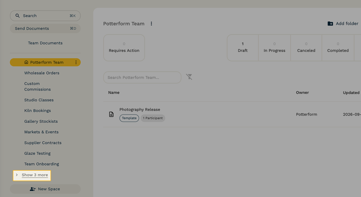 If you have more than 10 workspaces, additional workspaces can be accessed by clicking "Show x More" at the bottom of the list of workspaces.