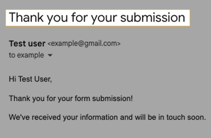 Email message example