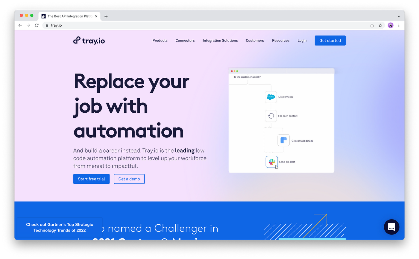 Screenshot from tray.io