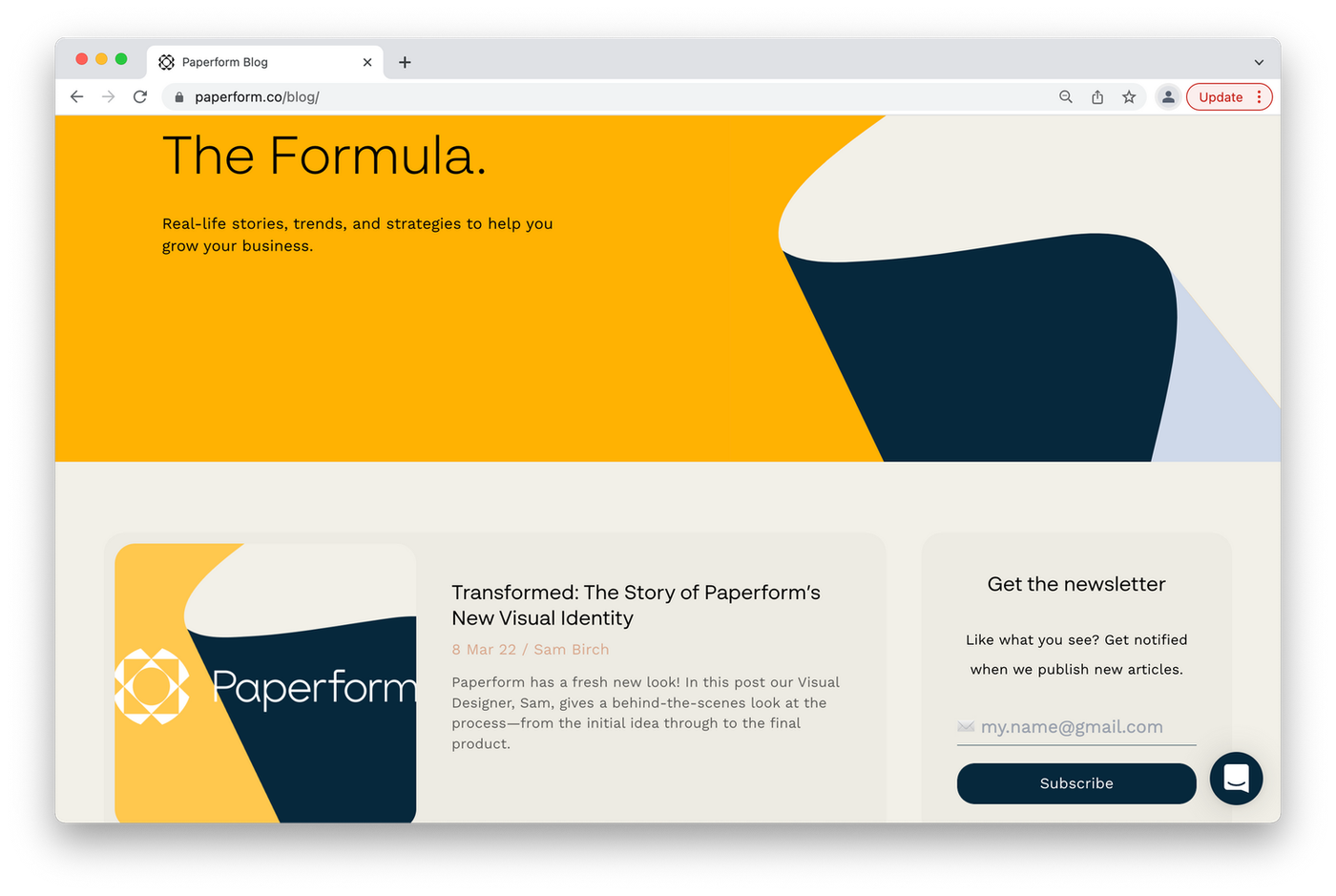 Paperform's blog page