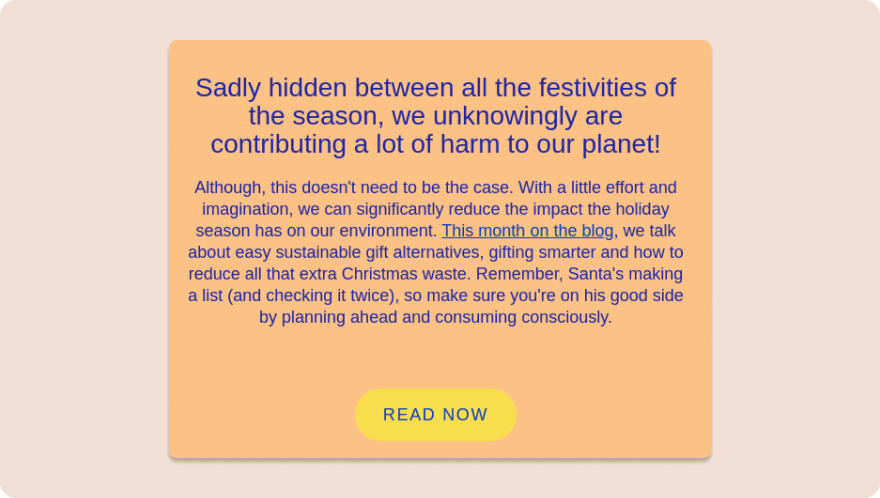 Holiday email from Happy Human