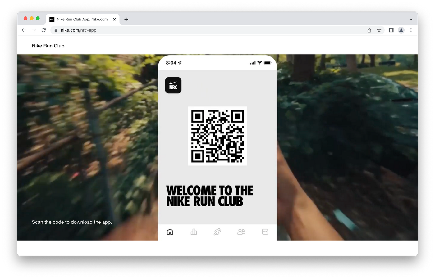 QR code for Nike Run Club sign up