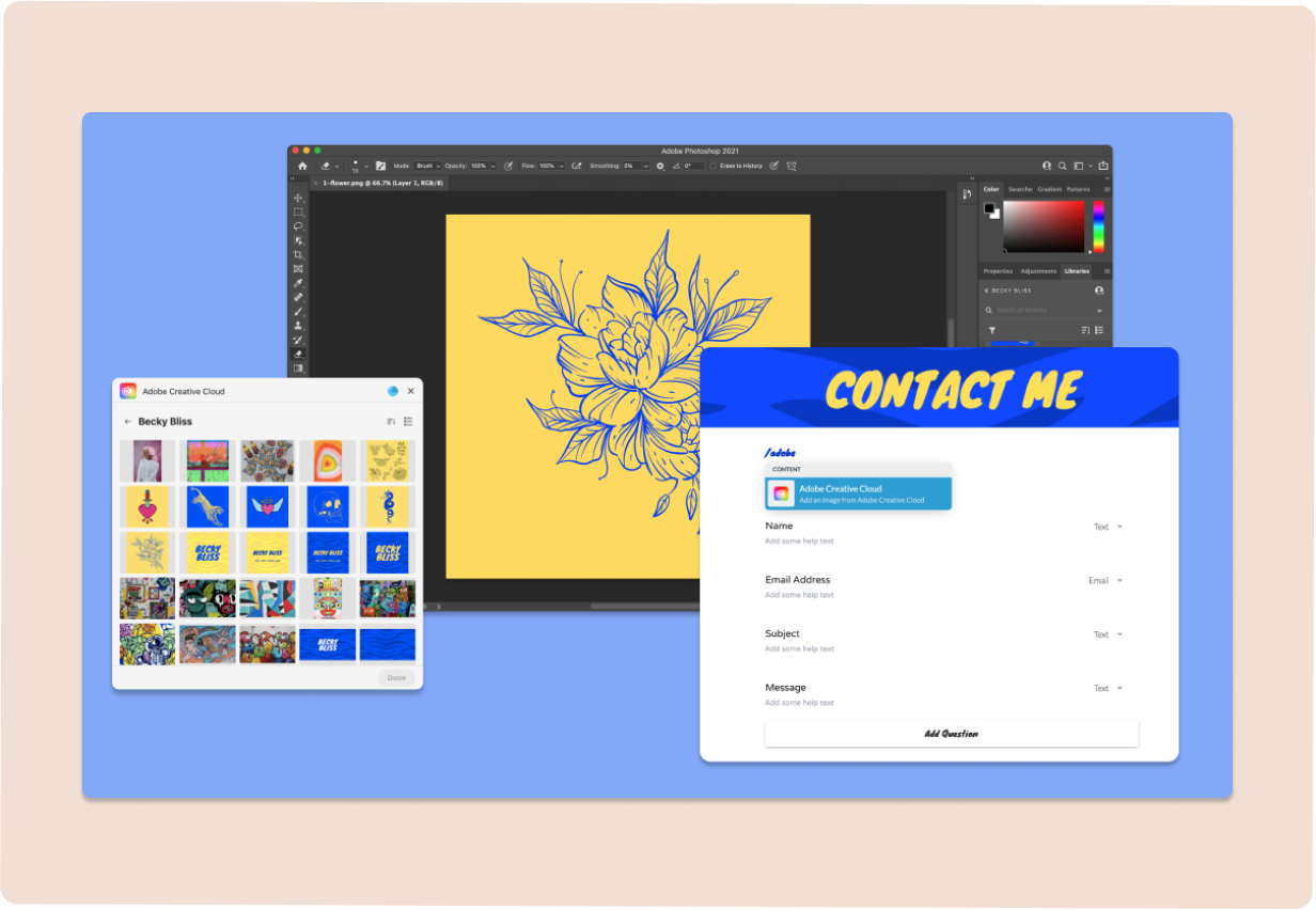 Paperform for Creative Cloud Libraries Image Showing Branding features and quick integration