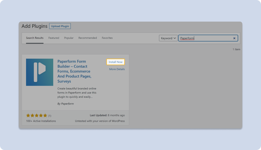 Paperform's WordPress plugin