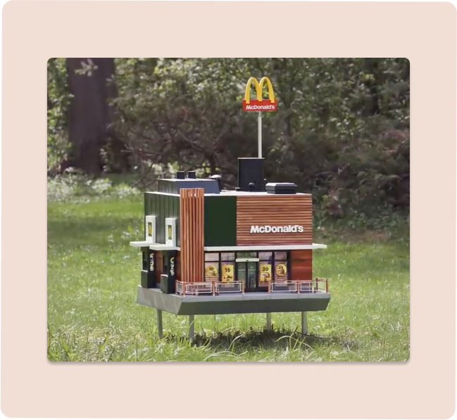 Tiny McDonalds figurine intended for bees