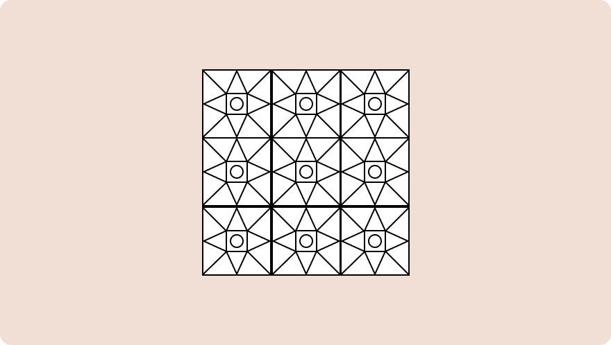 black and white tiles on a pink background