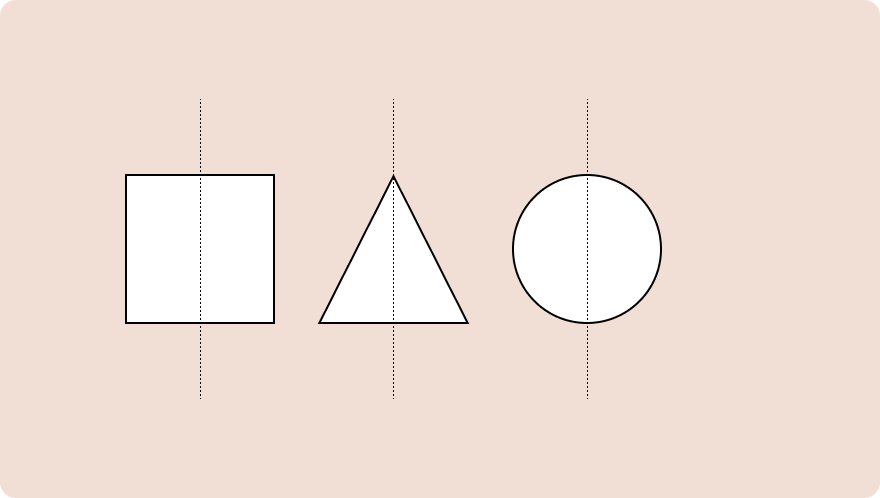 symmetrical shapes on a pink background