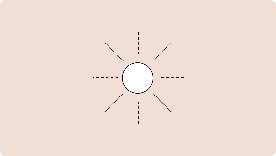 a stylized sun on a pink background
