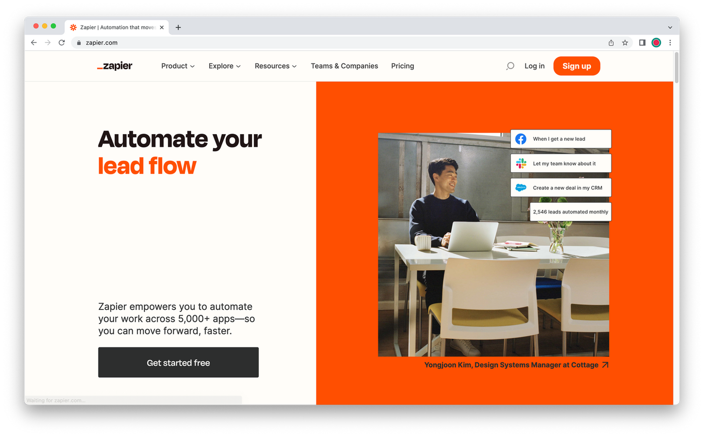 Zapier homepage
