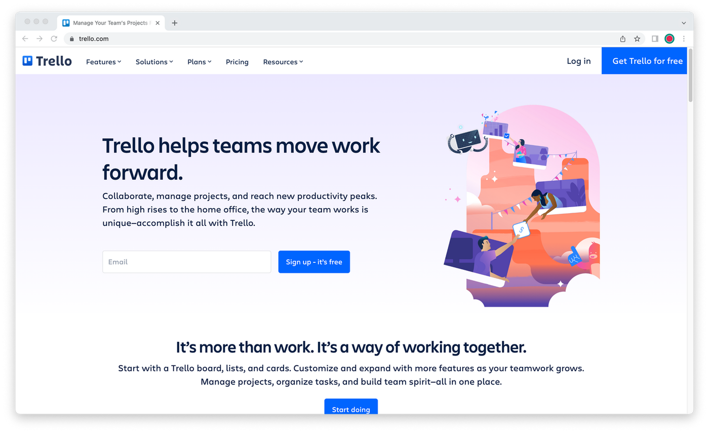 Trello homepage