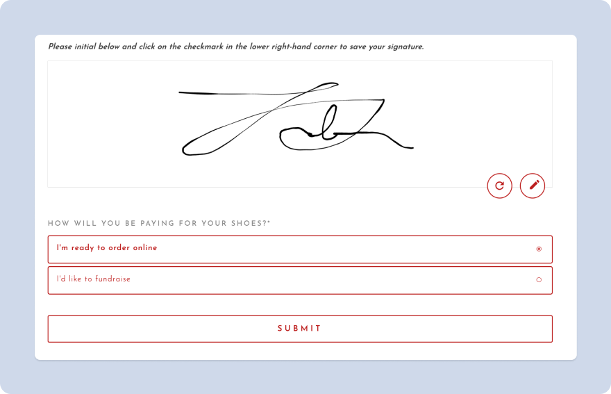 Paperform digital signature field used in a form