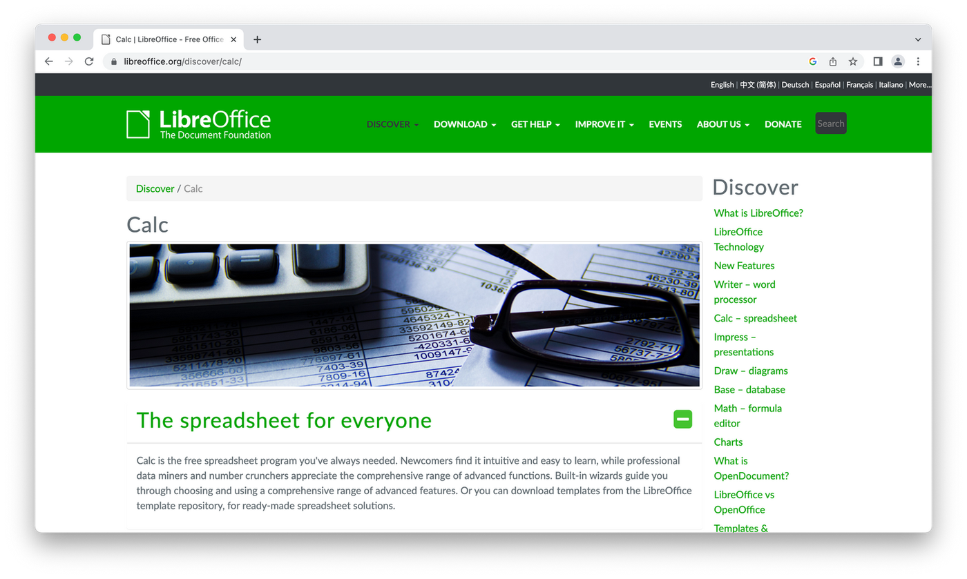 LibreOffice homepage