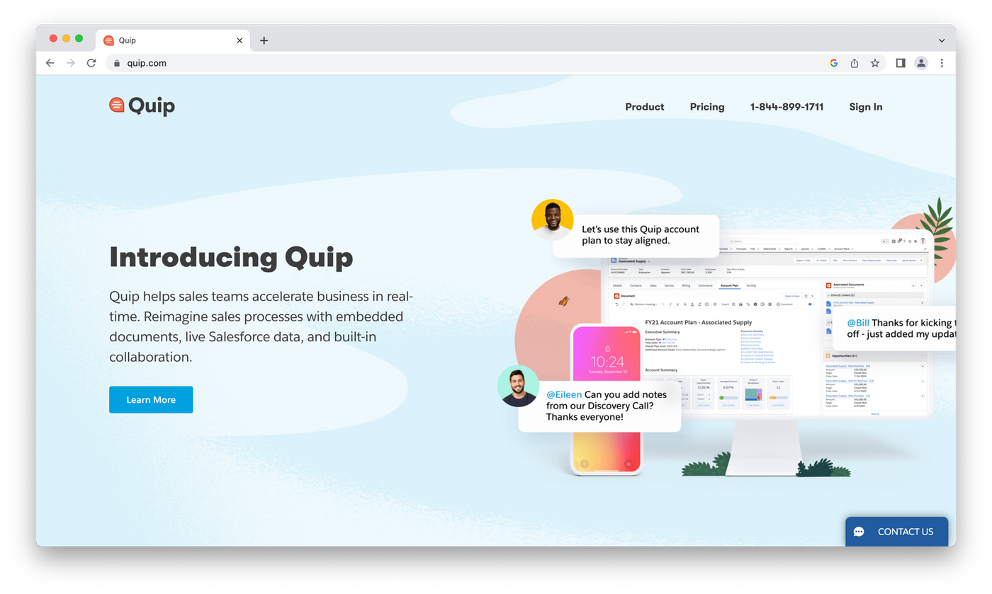 Quip homepage