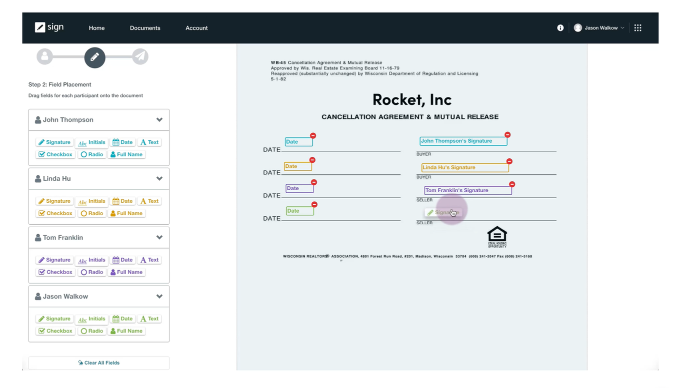 adding date and signing fields in Formstack Sign