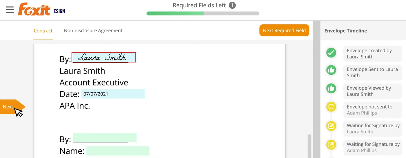 Adding sign field in Foxit eSign