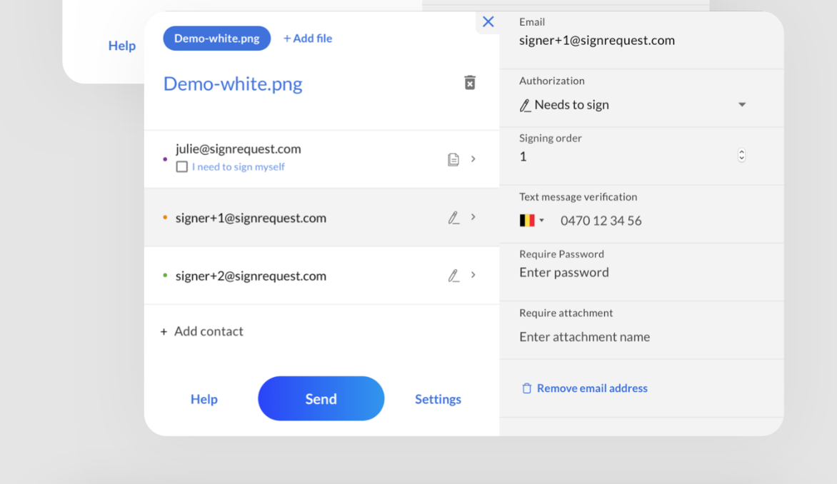 Editing signers in SignRequest
