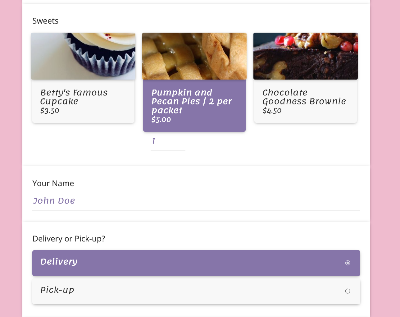 Bakery order form template