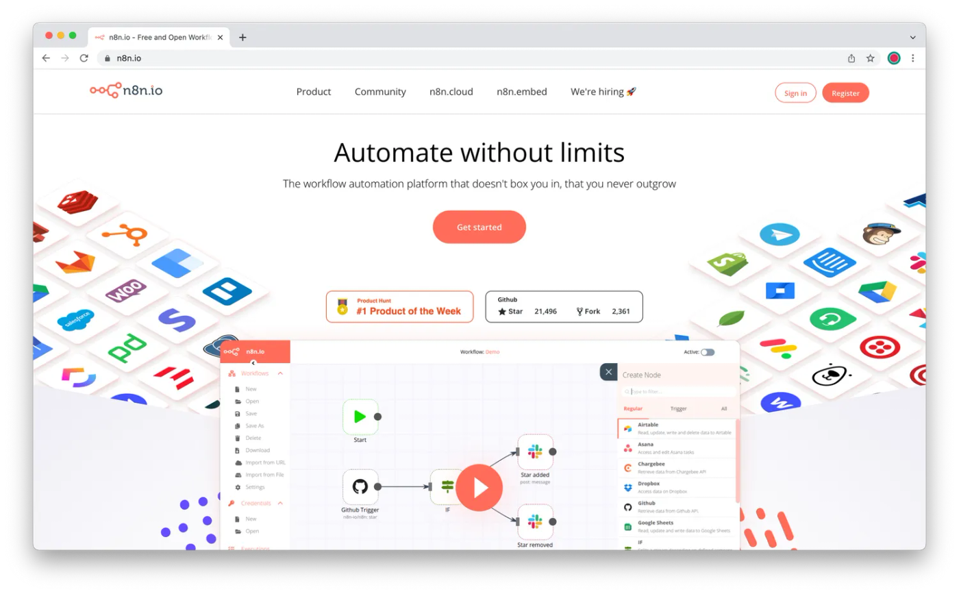 Screenshot from n8n.io