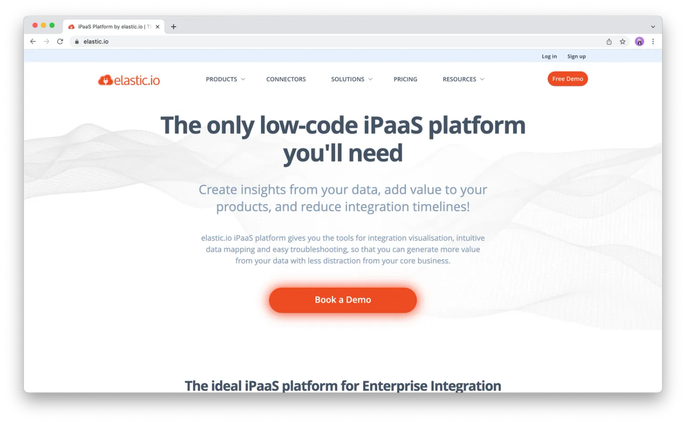 Screenshot from elastic.io