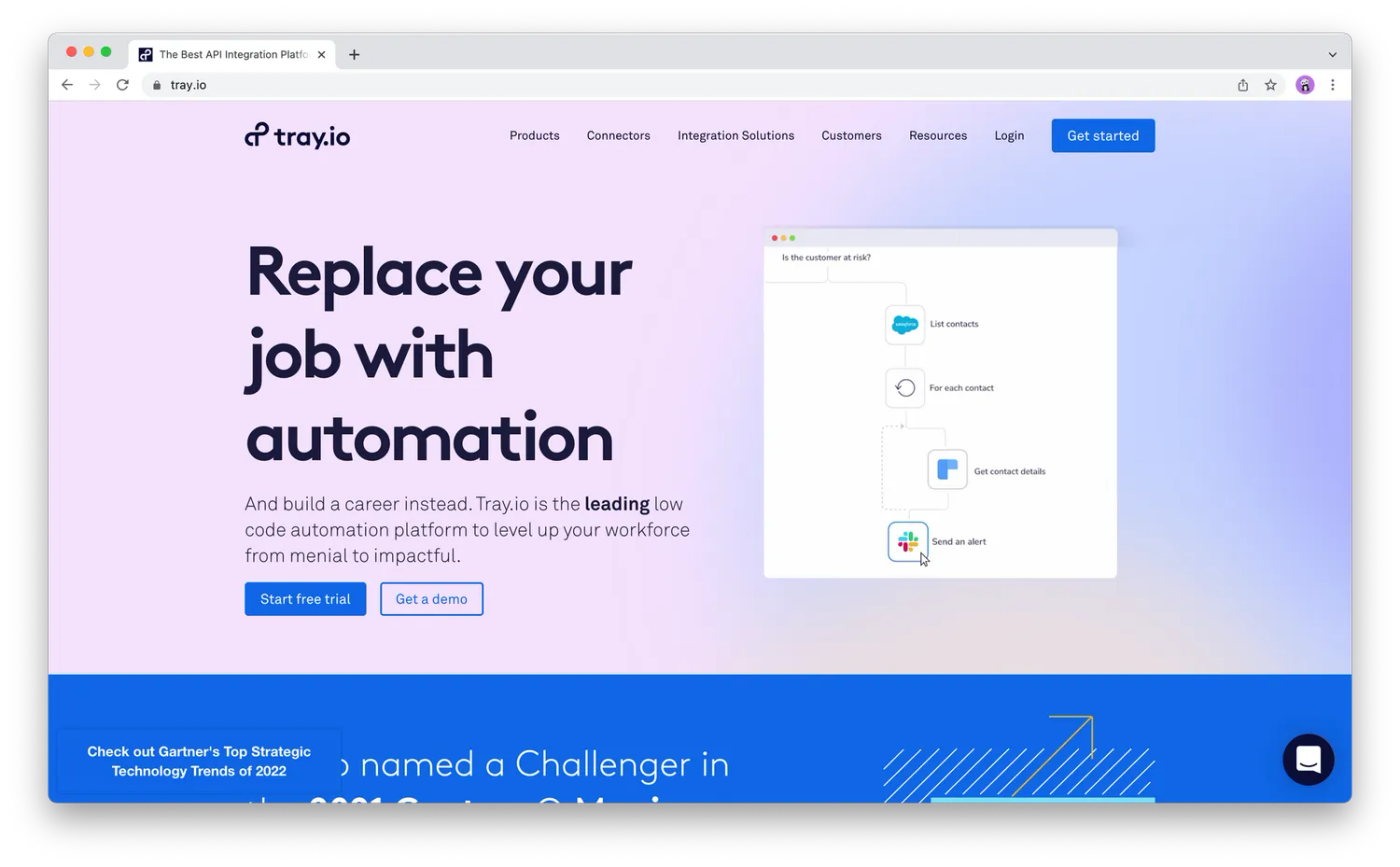 Screenshot from tray.io