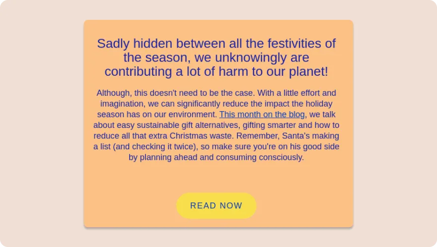 Holiday email from Happy Human