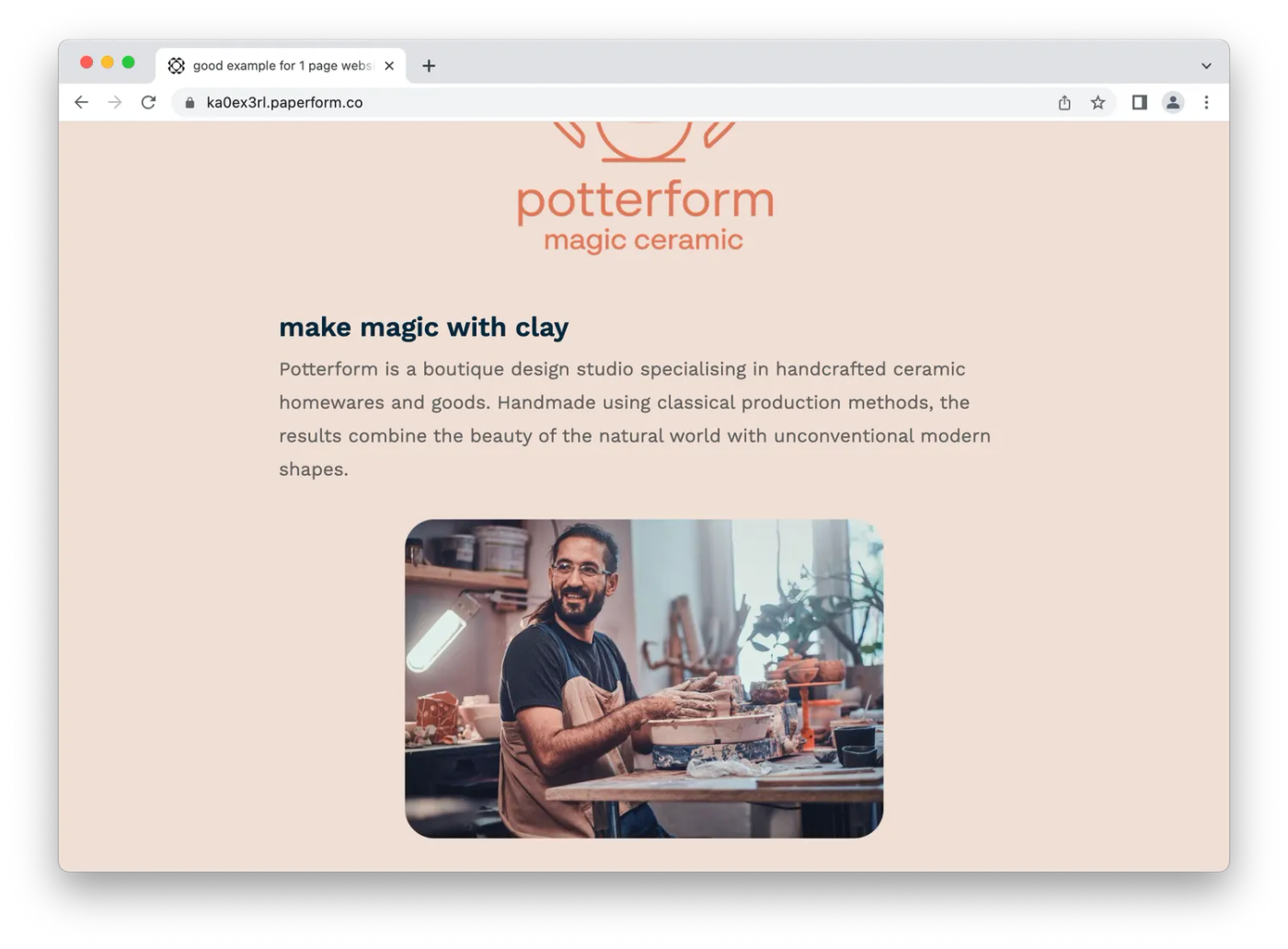 Image of a woman preparing flowers in front of a poster wall with a blue background