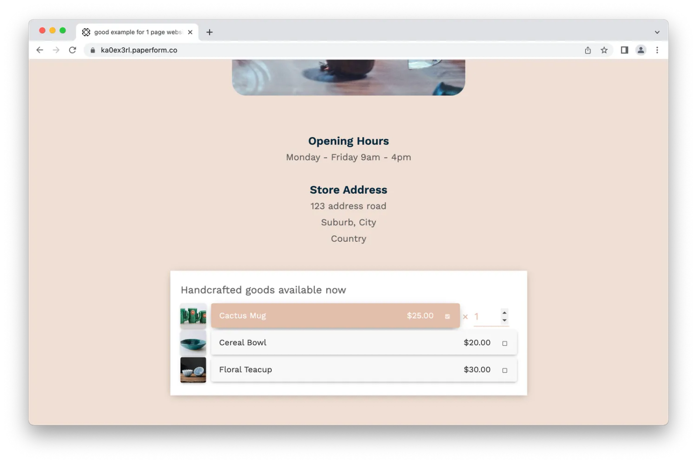 List of flowers available for order on Lotus & Co website with images