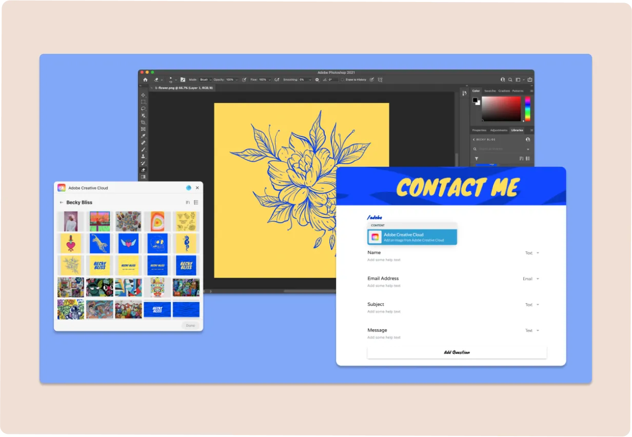 Paperform for Creative Cloud Libraries Image Showing Branding features and quick integration