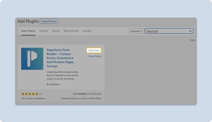 Paperform's WordPress plugin