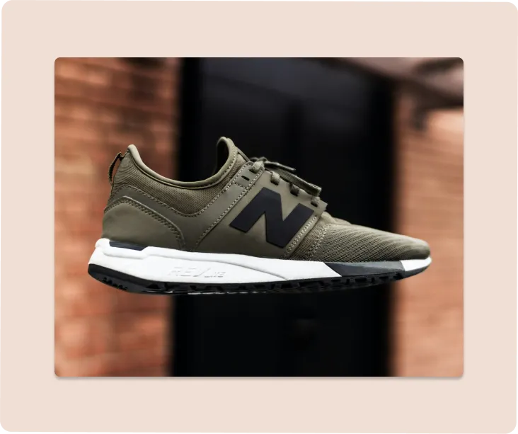 Sneaker suspended in mid-air