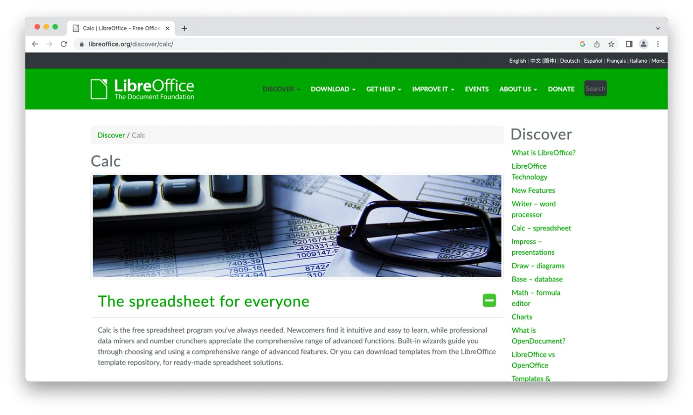 LibreOffice homepage