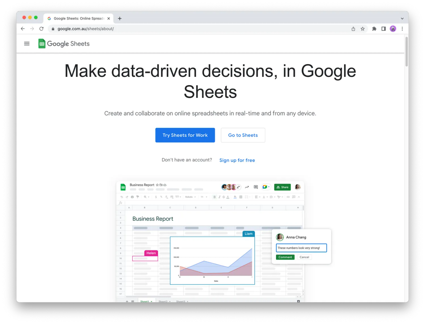 An empty Google Sheets spreadsheet