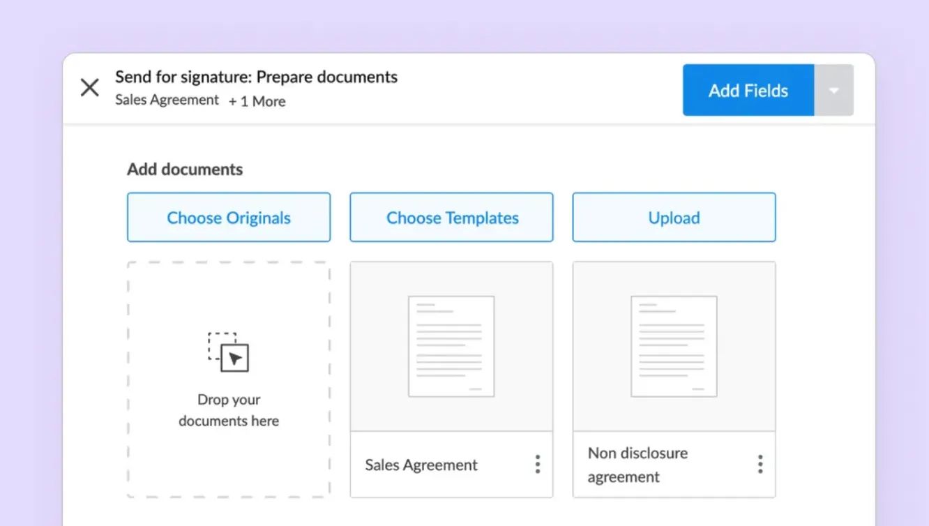 signeasy "add document" screen