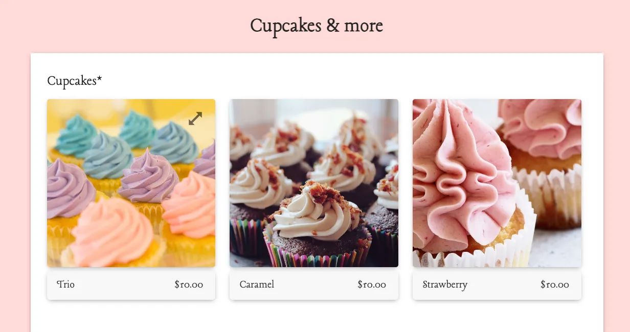 cupcake order form template