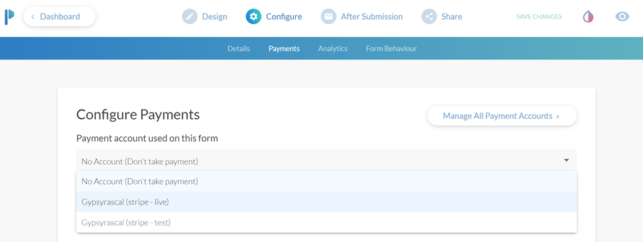 Connecting a payment gateway to Paperform