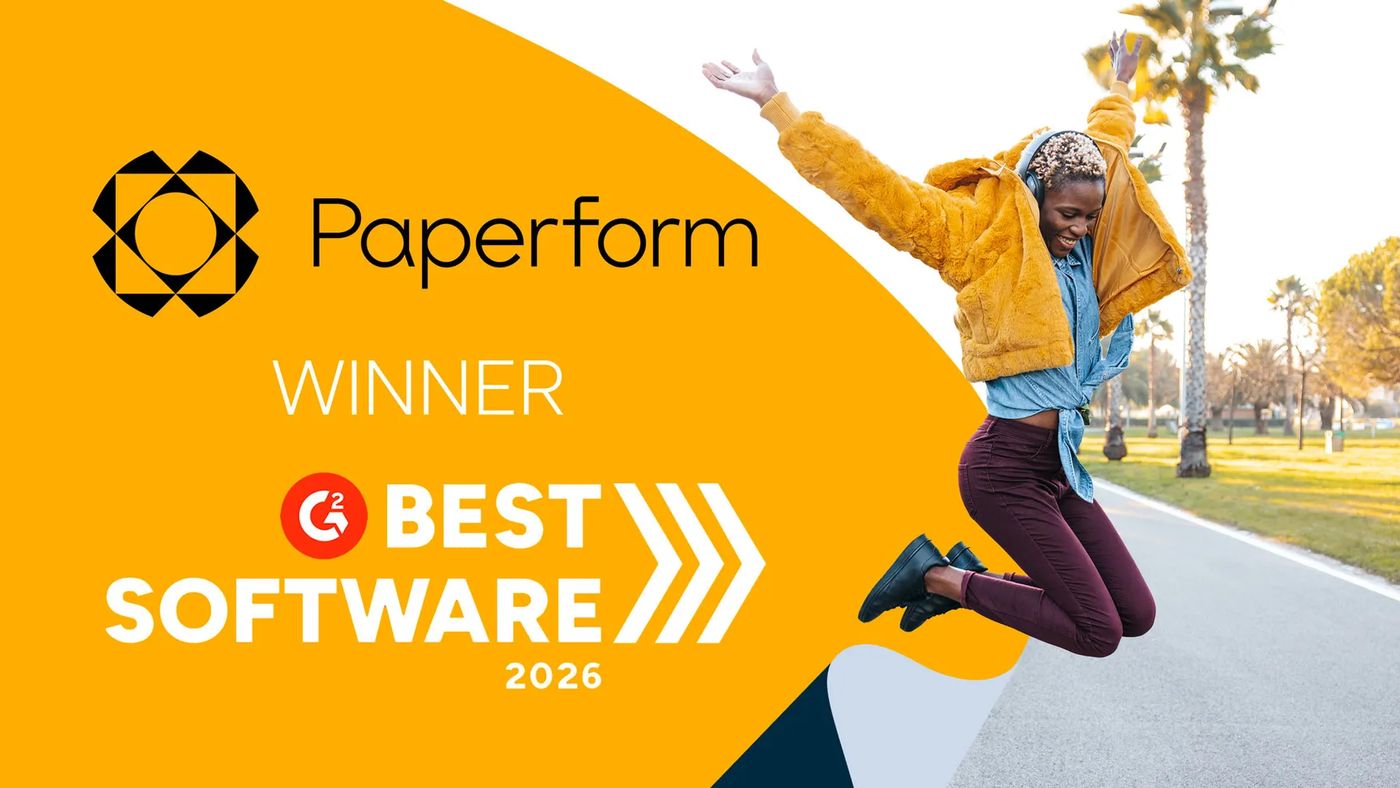 Paperform's 2026 G2 Best Software Award