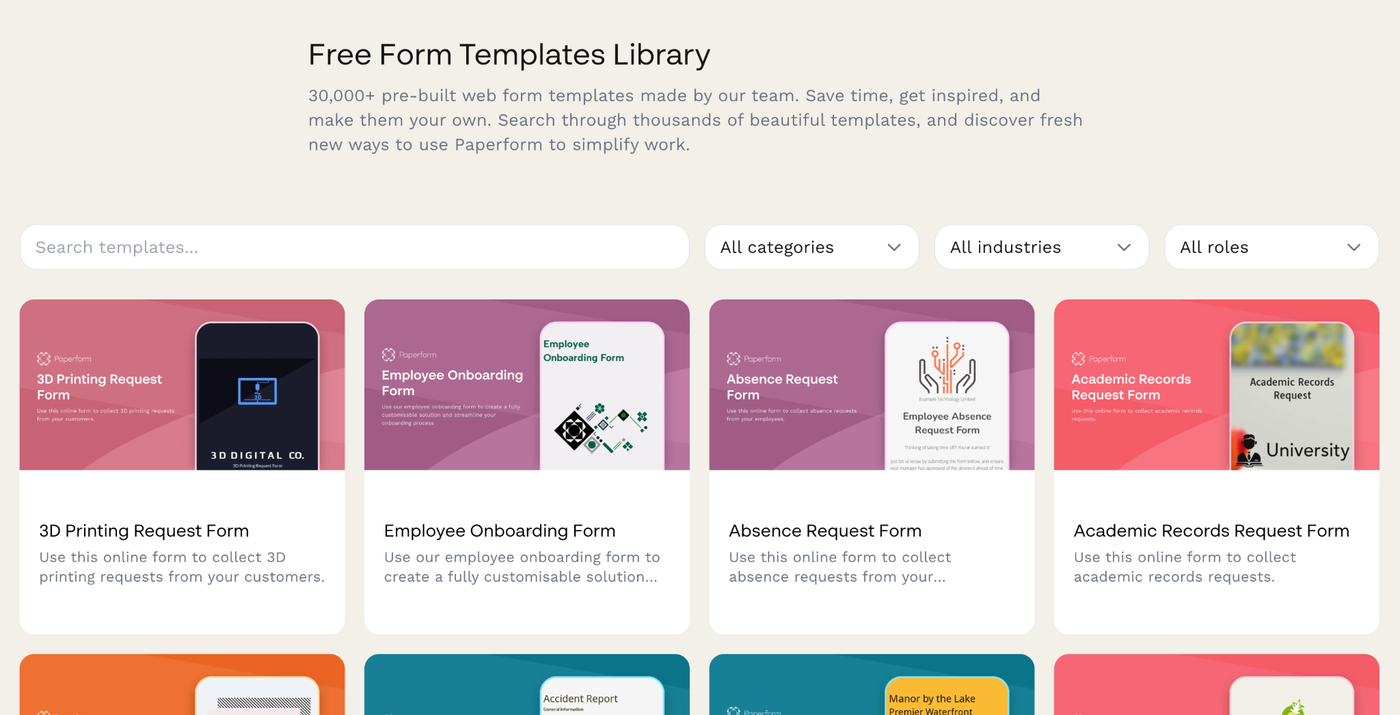 The redesigned templates directory