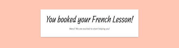 Putting through a test submission through the language class scheduling form
