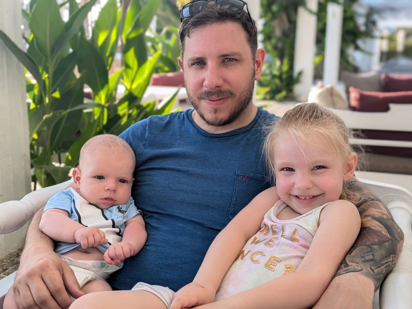 James Howes with his two children