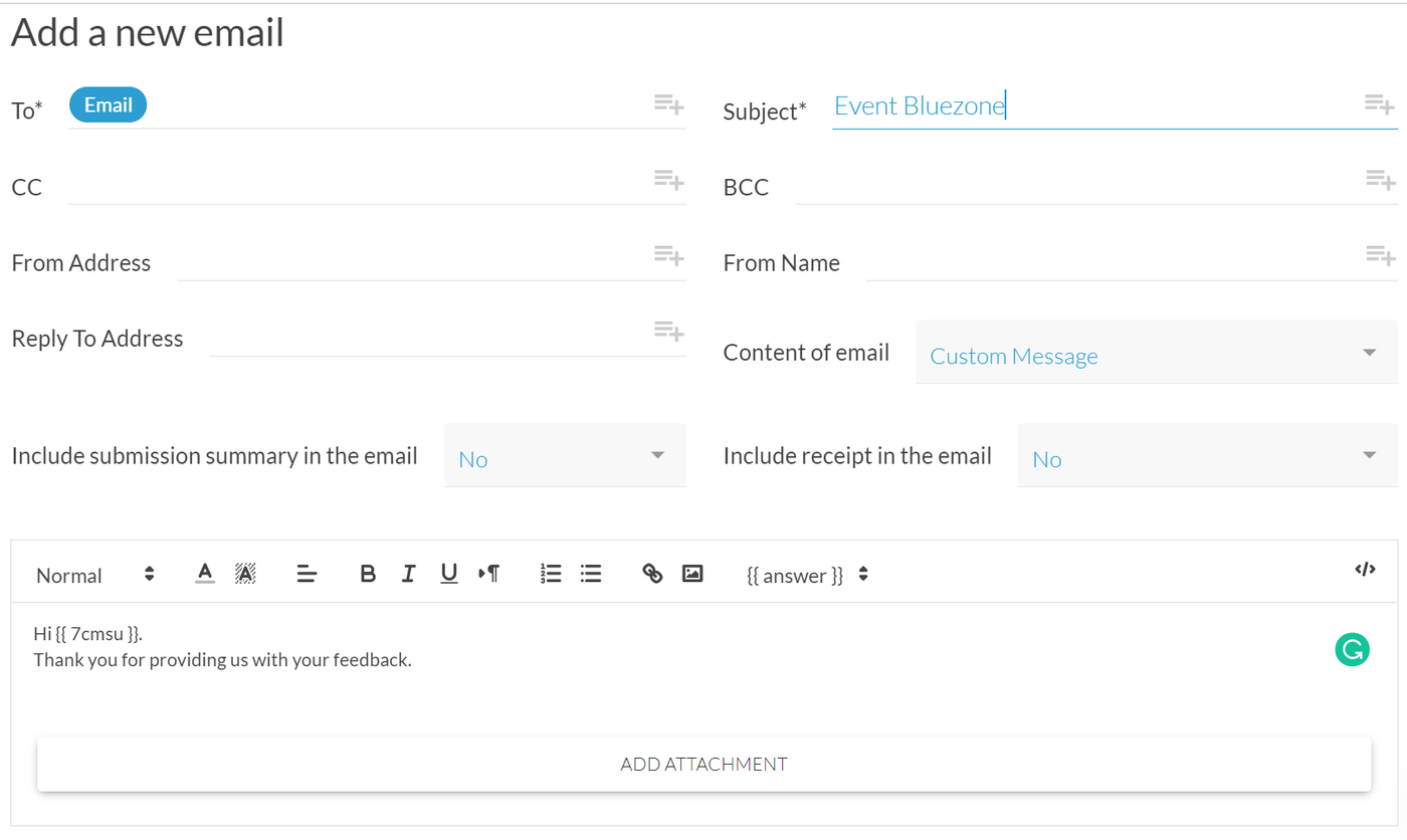 Adding a new automated email in Paperform