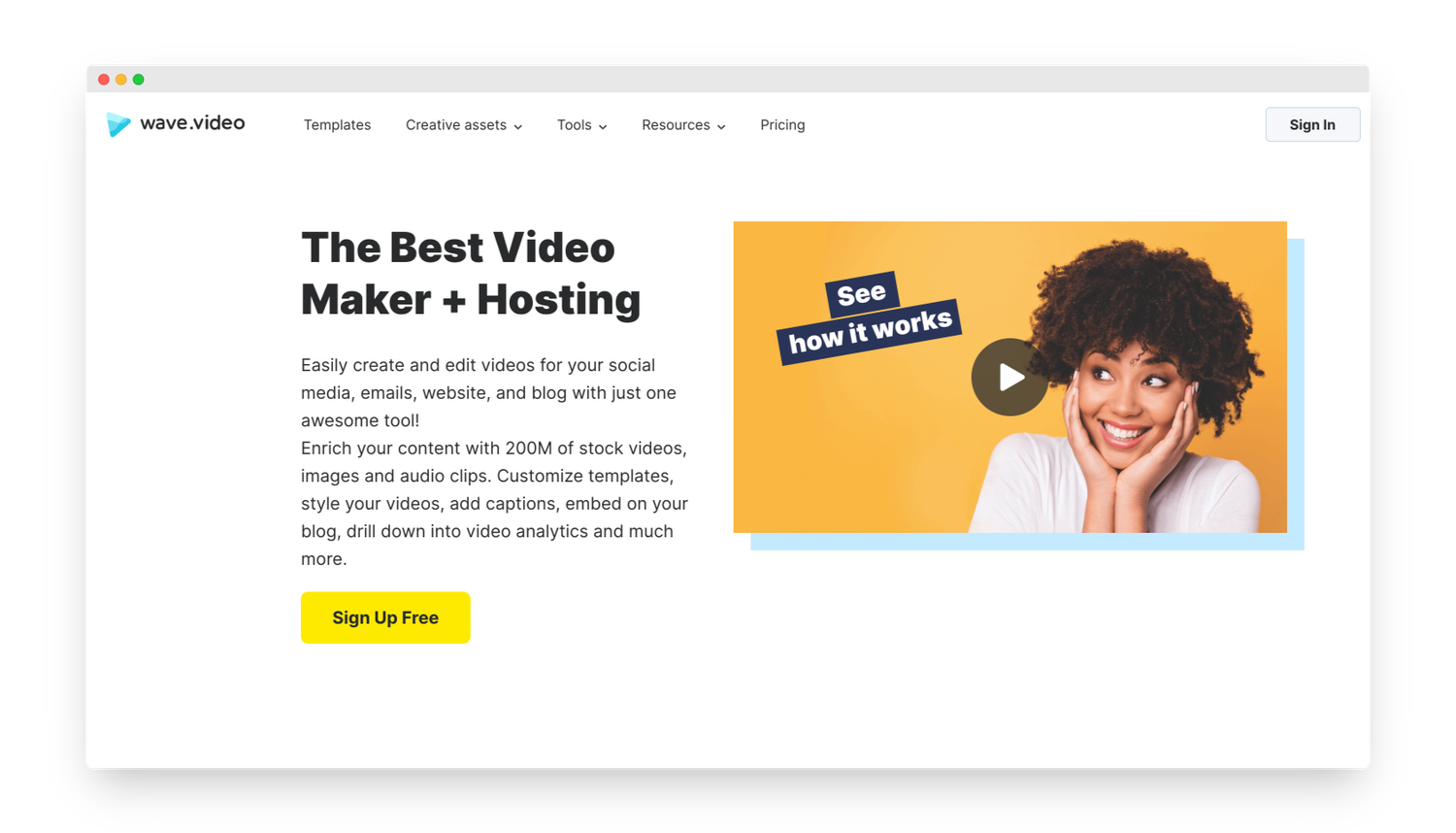 Wave.video homepage screenshot
