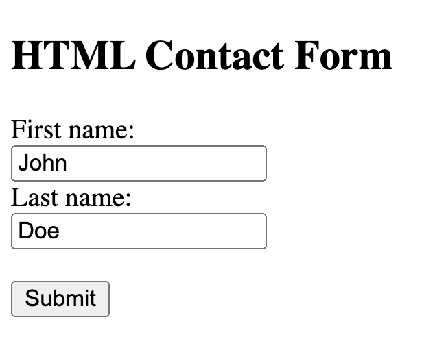 How to create an HTML contact form