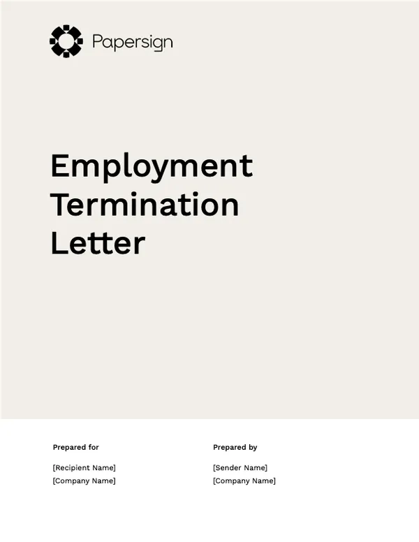 Employee Termination Letter Template